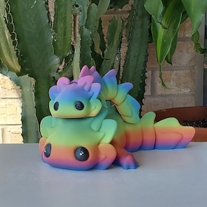 Cute 3D Printed Axolotl Fidget Toy Flexible Articulating Sensory Pet Axolotl 3D Print Toy Made To Order