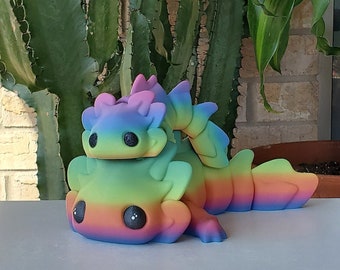 Cute 3D Printed Axolotl Fidget Toy Flexible Articulating Sensory Pet Axolotl 3D Print Toy Made To Order