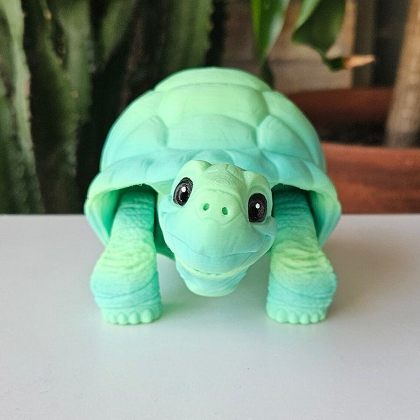 3D Printed Tortoise Fidget Toy Flexible Articulating Sensory Pet Turtle 3D Printed Animal Toy Gift Made To Order