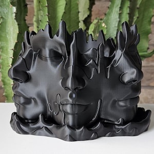 Polyface Fantasy Planter Funky Home Decor, Melted Woman Parisian Planters, Eclectic Flower Pot, Maximalist Home, Unique Housewarming Gift