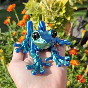 3D Printed Articulated Frog Fidget Toy: Sensory Desk Pet