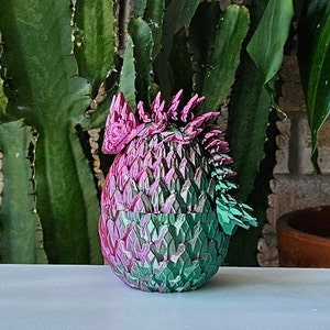 3D Printed Gemstone Dragon Egg Set: Flexi Baby Dragon, Fantasy Decor