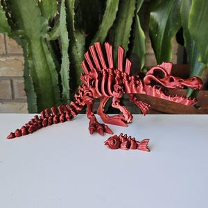 3D Printed Articulated Flexi Spinosaurus Skeleton Fidget 3D Printed Spino Unique Dinosaur Gift Dinosaur Decor