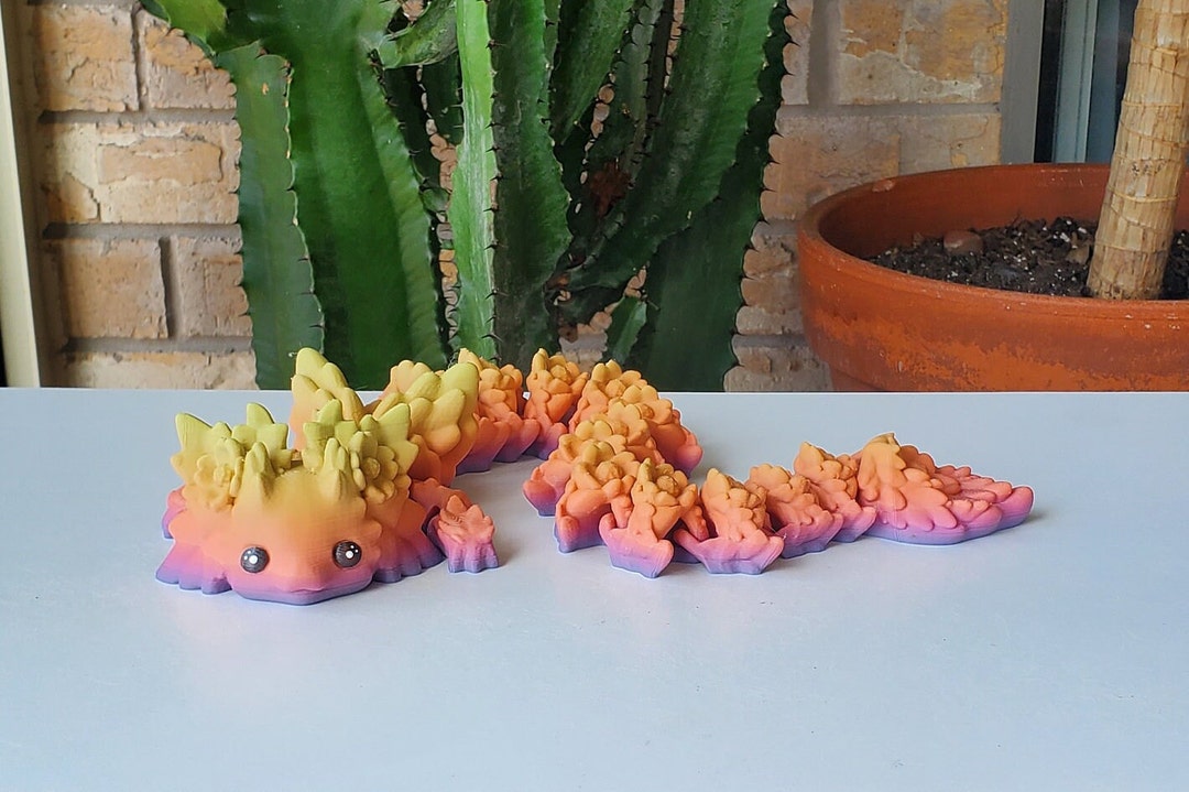 BIG Axolotl Dragon / 3D Printed Articulated Axolotl Dragon Long Flexi ...