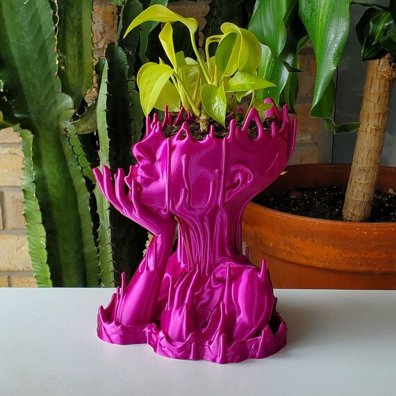 Goddess Head Planter for Eclectic Home Decor Melted Woman Medusa Face  Flower Pot 3D Printed Plant Pot Unique Furniture Gift for Plant Parent -  Etsy