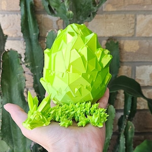 3D Printed Crystal Dragon Egg and Flexi Baby Articulated Crystal Dragon Egg Set Gift