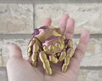 Cute Jumping Spider 3D Printed Figurine Jumping Spider Decor 3D Printed Jumping Spider Enclosure Accessories