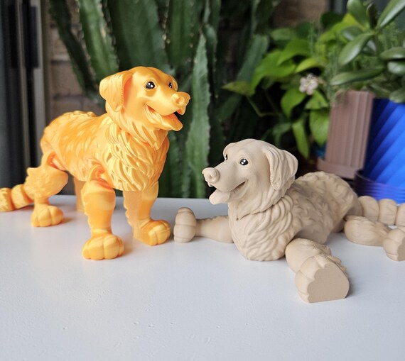 3D Printed Golden Retriever Fidget Toy: Articulated Dog Lover Gift