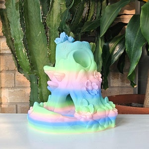 3D Printed Cute Dice Tower Fairy Nature Inspired Dice Tower with Mushroom Tree Trunk Design Dungeons and Dragons Dice Roller