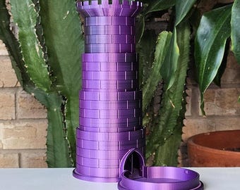 3D Printed Foldable Dice Tower with Tray – Collapsible Dice Roller for DnD, TTRPG Games – Portable Dice Tower Gift for Dungeon Masters