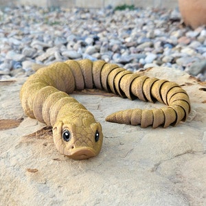 Custom 3D‑Printed Articulated Hognose Snake – Realistic & Cute Flexible Toy, Reptile Lover Gift, Custom Colors, Hand Painted Eyes