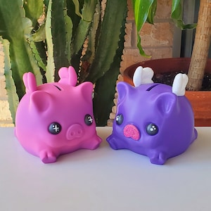 Hand-Painted Piggy Bank with Wings: 3D Printed Coin Bank