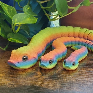 Custom 3D Printed Life Like Hognose Snake with Articulating Body and Hand Painted Eyes Perfect Gift for Snake and Reptile Lovers