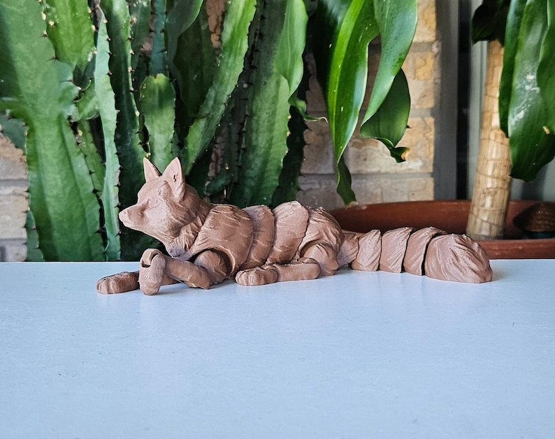 Handcrafted 3D Printed Articulated Flexi Fox Fidget Toy Unique Fox Figurine for Stress Relief 3D Printed Therian Animal Sculpture image 1