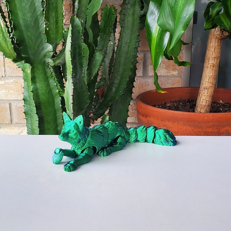 Handcrafted 3D Printed Articulated Flexi Fox Fidget Toy Unique Fox Figurine for Stress Relief 3D Printed Therian Animal Sculpture image 6