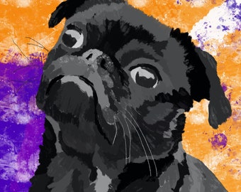 Pug Japanese Styled 8 X 10 Print - Etsy