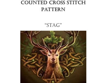 Stag Counted Cross Stich Pattern Digital Download