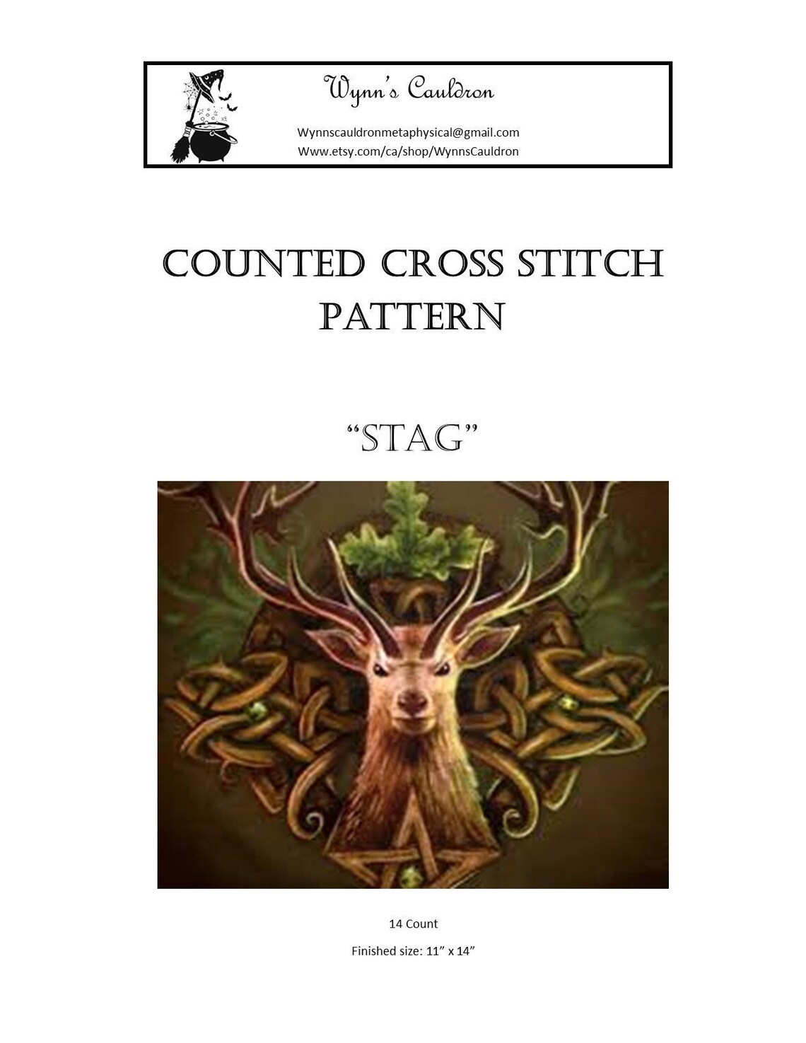 Stag Pattern Stag Counted Cross Stich Pattern Digital Download - Etsy Canada