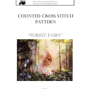 Forest Fairy Counted Cross Stitch Pattern, Digital Download