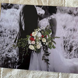 Embroidered Photo (Oversized Bouquet/Element), Custom Embroidered Picture, Personalized for Wedding, Anniversary, Memorial or Birthday Gift