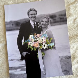 Embroidered Photo: Custom Wedding, Anniversary, Memorial Gift (Large Bouquet/Element)
