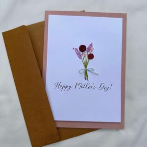 Muttertag gestickte Karte, Blumenstrauß, handgestickte Karte