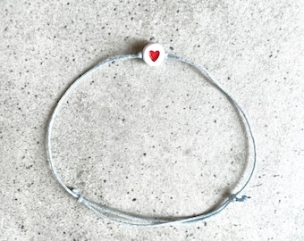 Fine nylon bracelet heart // friendship bracelet // Love