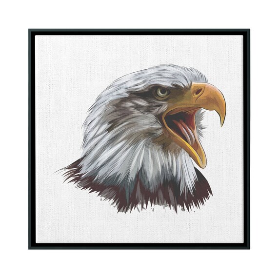 Closeup Bald Eagle Head Realistic Painting Print on Framed Etsy