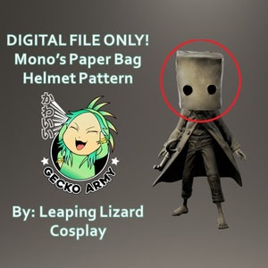 Mono LN2 Paper Bag Hat Pattern *DIGITAL FILE Only* Blueprint Prop Outline only.