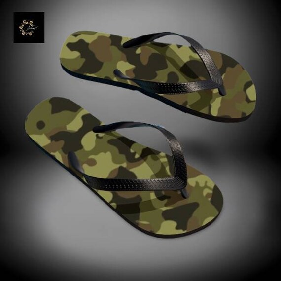 Camouflage Printed Flip-Flops UNISEX FLIP FLOPS Shoes Mens Shoes Sandals Flip Flops & Thongs Men Accessories Summer Wear Sandals Open Toe Flip Flops Beach Wear Sandals 