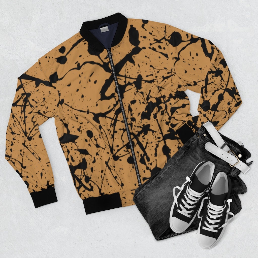 VINTAGE JACKET Men's Bomber Jacket Painted Splatter - Etsy