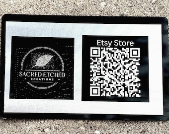 Custom Metal Business Card with QR Code - Laser Engraved Aluminum