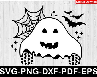 Halloween Ghost 4x4 Offroad Svg / Boo Offroad Svg / Svg Files for Cricut / Instant Download Svg, Eps, Dxf, Png, Pdf