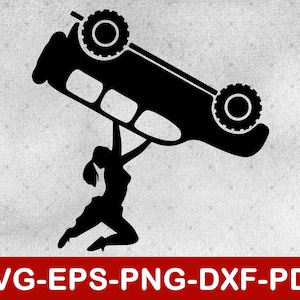 Off-Road Girl Svg | Girl Holding Car Svg | Car Decal Svg | Svg Files for Cricut | Instant Download Svg,Png,Pdf,Eps,Dxf