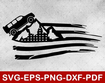 Bandera americana Svg / Off-Road Climbing / Svg Files For Cricut / Instant Download Svg,Eps,Dxf,Png,Pdf