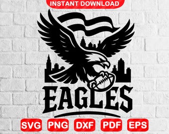 Águilas SVG / Fútbol americano SVG / Archivos SVG para Cricut / Descarga instantánea SVG, EPS, DXF, PNG, PDF