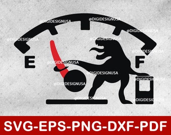 Divertido tanque de gas de dinosaurio Svg / 4x4 calcomanía svg / calcomanía de coche svg / archivos svg para Cricut / descarga instantánea svg,eps,dxf,pdf,png