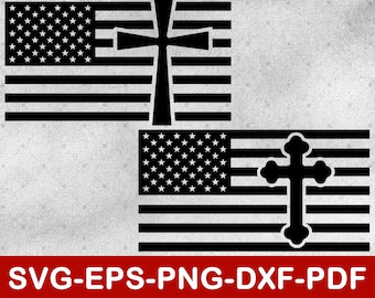 Bandera americana Svg / Bandera del país Svg Archivos para Cricut / Cruz y Bandera Png / Descarga instantánea Png, Svg, Eps, Pdf, Dxf
