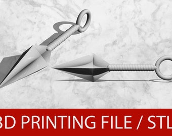 3D KUNAI STL FILE / Tamaño original / 80 mm de ancho, 350 mm de alto / Knife Stl File para impresión 3D / Descarga instantánea Stl