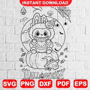 Labubu Halloween Svg | Labubu Funny Svg | Svg Files for Cricut | Instant Download Svg,Eps,Dxf,Png,Pdf