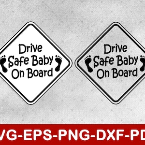 Baby On Board Svg | Baby Car Decal Svg Files | Instant Download Svg,Eps,Dxf,Pdf,Png