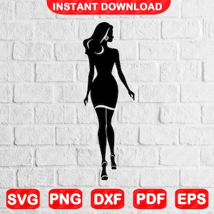 Girl Svg, Png | Girl Walking Svg | Beautiful Girl Svg | Girl Svg Files for Cricut | Instant Download Eps,Svg,Png,Pdf,Dxf