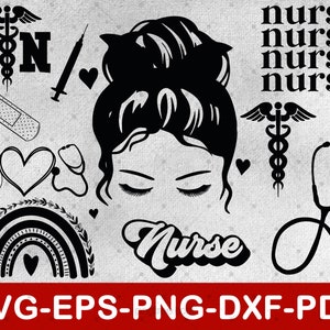 Infirmière Svg Bundle | Infirmière Vie Médicale Svg | Téléchargement instantané Eps,Svg,Png,Dxf,Pdf