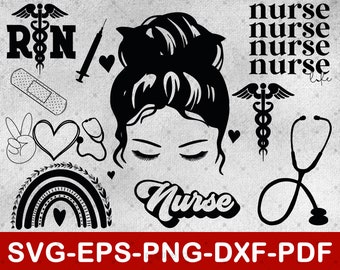 Nurse Svg Bundle / Nurse Life Medical Svg / Instant Download Eps,Svg,Png,Dxf,Pdf