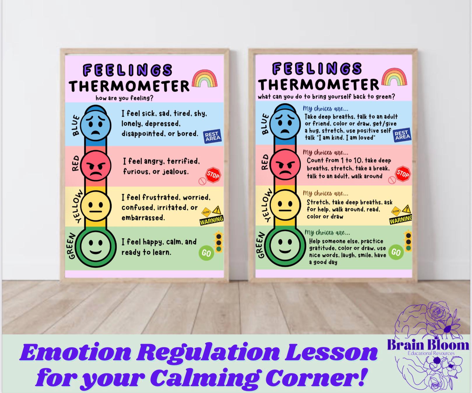 Feelings Thermometer Posters | Zones of Emotional Regulation | Inside ...