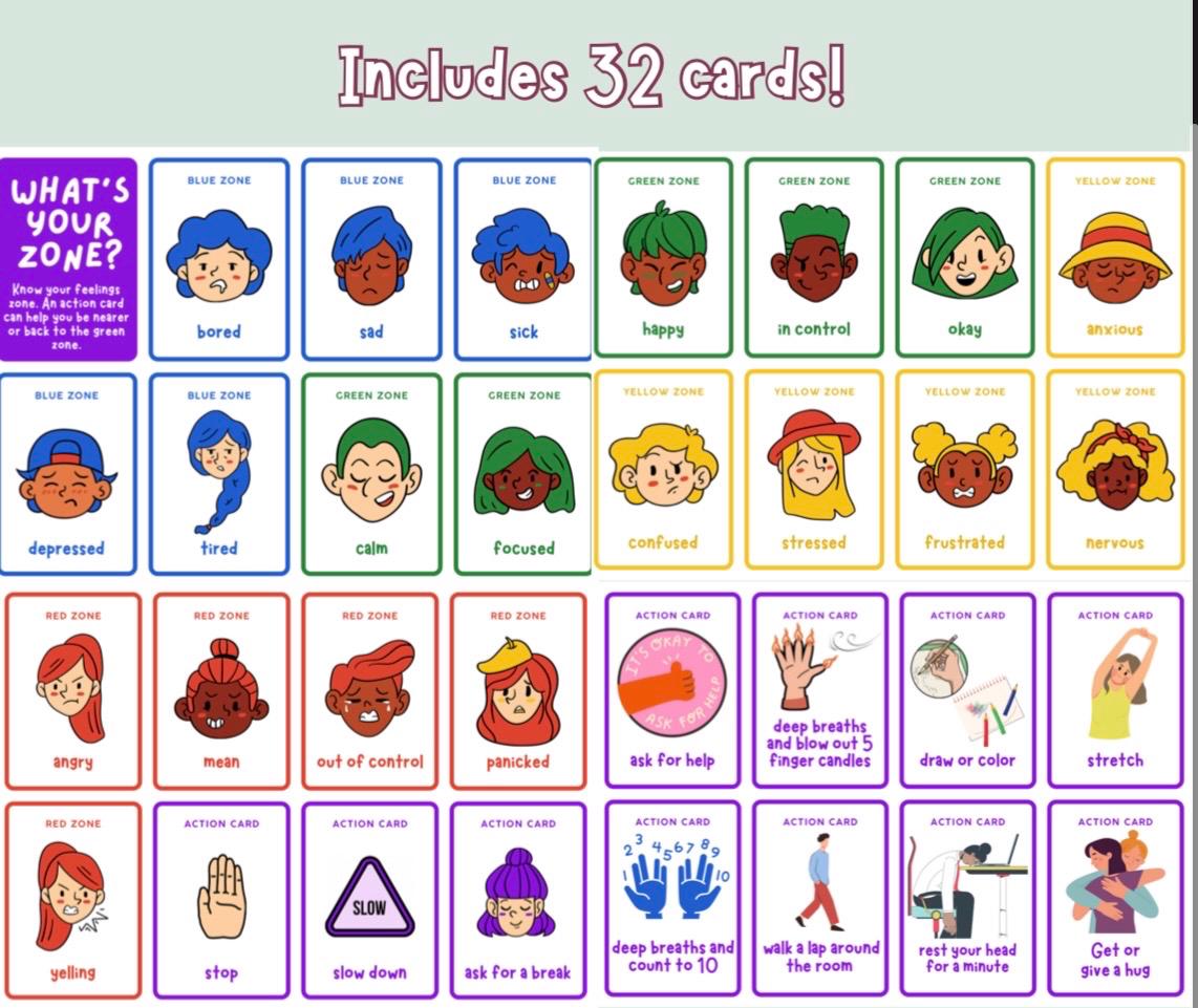 Feelings Flash Cards | Zones of Emotional Regulation | Inside Out SEL ...