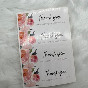 Thank you for supporting packing sticker, small business packing sticker, Pink and Red roses