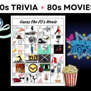 80s Movie Trivia, 80s Trivia Game, 80s games, 80s party, 80s theme party, 80s movies