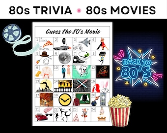 Gioco a quiz sui film degli anni '80, divertimento nostalgico per le feste (download digitale)