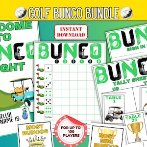 ゴルフ バンコ ゲーム、スポーツをテーマにしたパーティー ゲーム、印刷可能なバンコ ゲーム、ゴルフ トーナメント ゲーム、ゴルフをテーマにしたバンコ セット、ゴルフ ファンのためのゲーム ナイトのアイデア